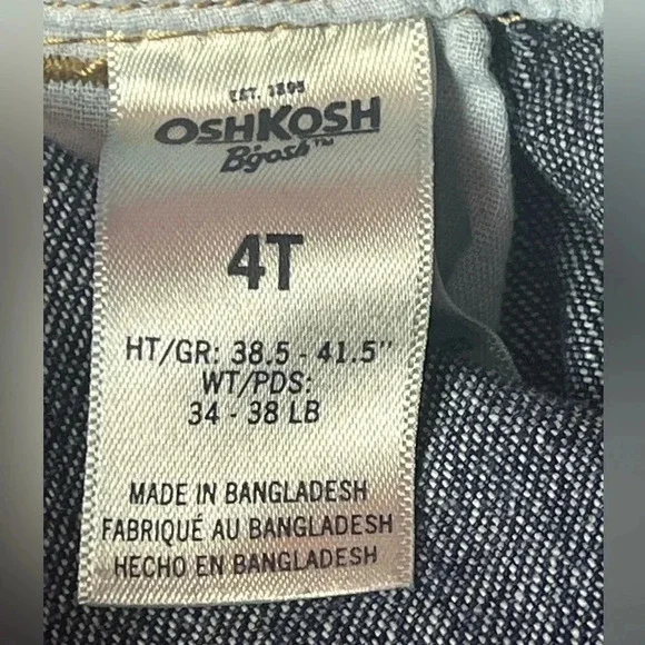 Oshkosh b’Gosh Denim & Co Toddler Overalls Blue VestBak Size 4T - Picture 8 of 11